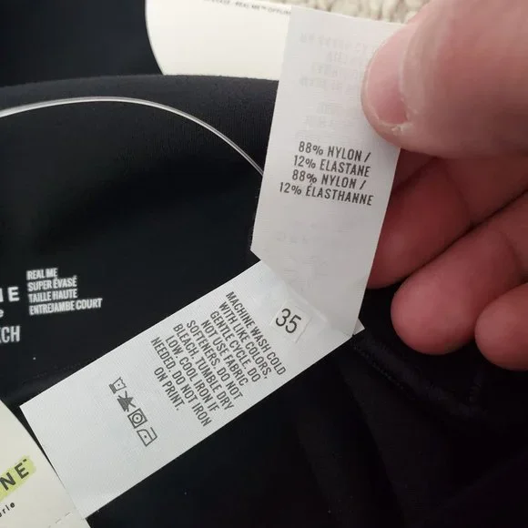 OFFLINE By Aerie Real Me High Waisted Crossover Rib Super Flare Legging black XS - Picture 6 of 11